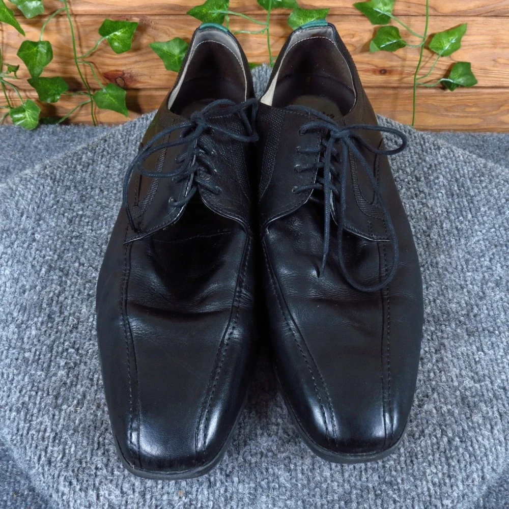 Clarks Tilden Walk Mens‎ Derby Dress Shoes Size 10 Professional Black Leather